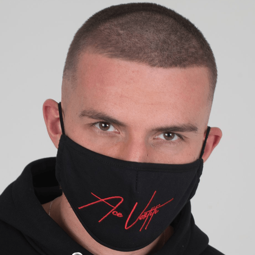 Black Mask With Red Signature - Twin Pack - ACE VESTITI